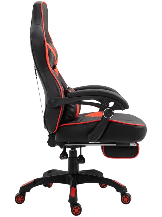 Silla de oficina Tilos piel sintética, negro/rojo