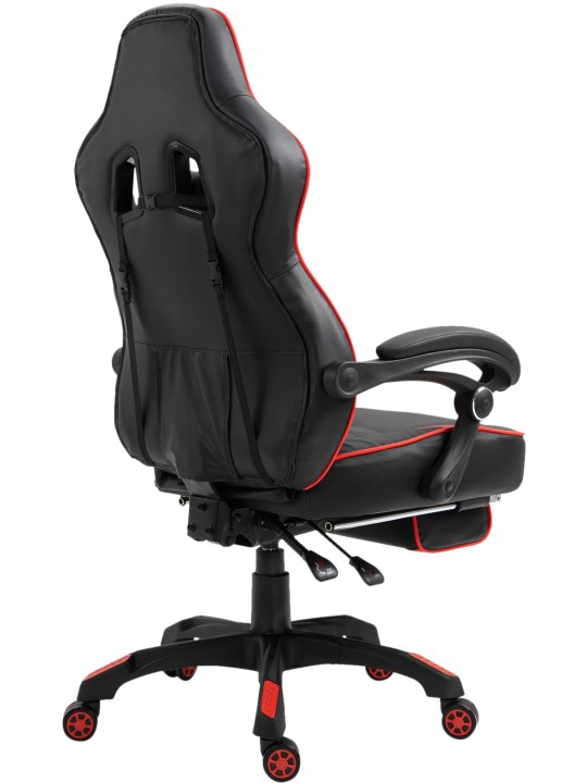 Silla de oficina Tilos piel sintética, negro/rojo