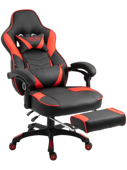 Silla de oficina Tilos piel sintética, negro/rojo