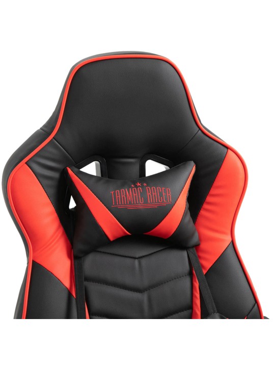 Silla de oficina Tilos piel sintética, negro/rojo