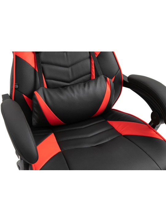 Silla de oficina Tilos piel sintética, negro/rojo