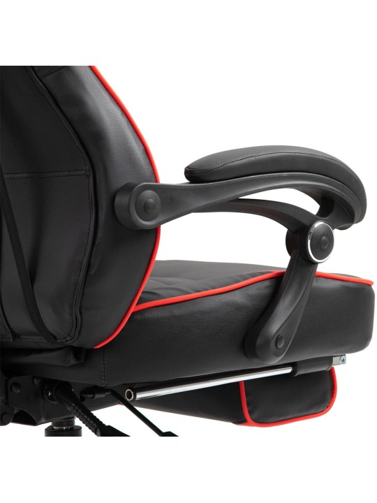 Silla de oficina Tilos piel sintética, negro/rojo