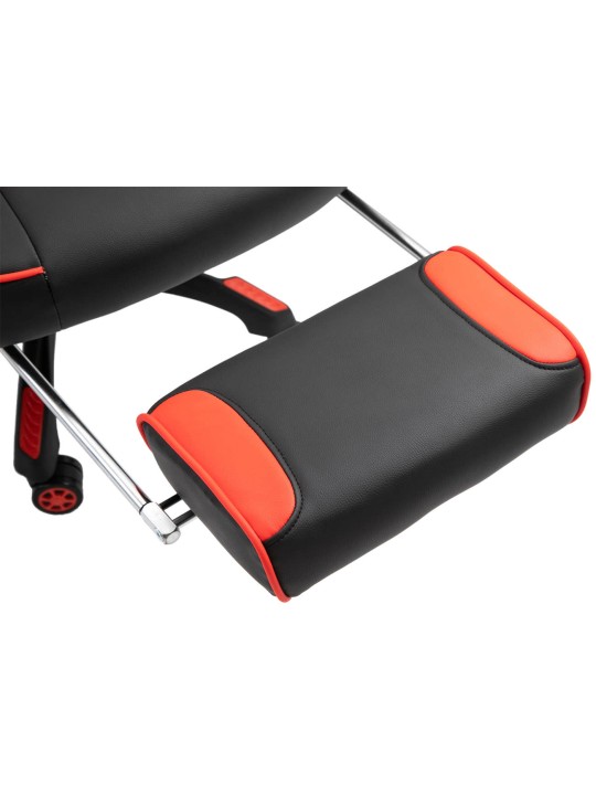 Silla de oficina Tilos piel sintética, negro/rojo