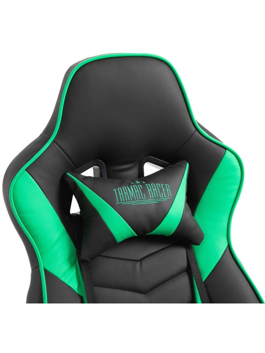 Silla de oficina Tilos piel sintética, negro/verde Silla de oficina Tilos piel sintética, negro/verde