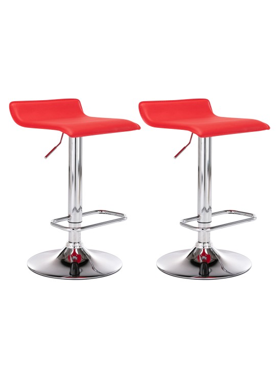 Juego de 2 taburetes de bar Dyn, rojo
