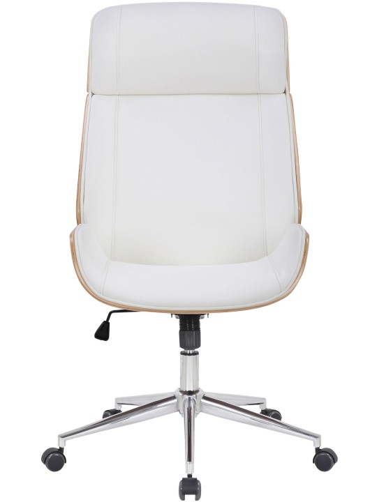 Silla de oficina Varel piel sintética, natural/blanco