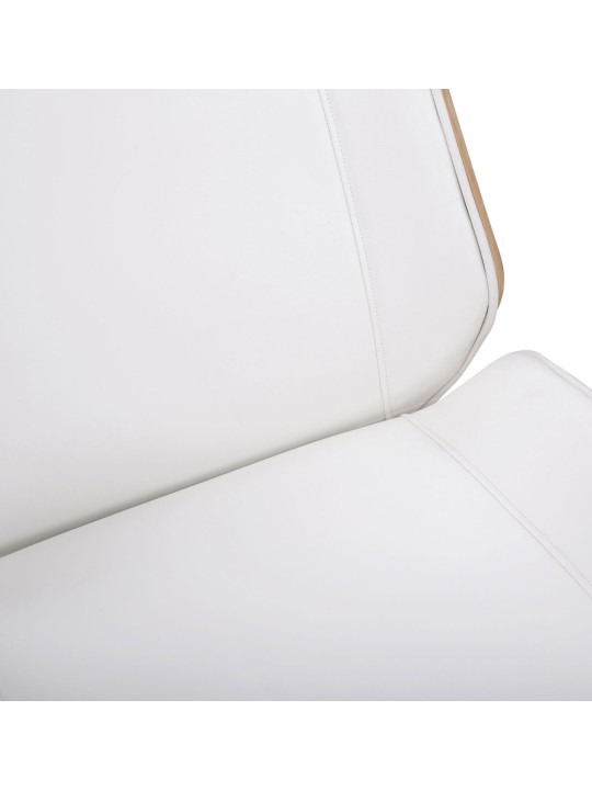 Silla de oficina Varel piel sintética, natural/blanco