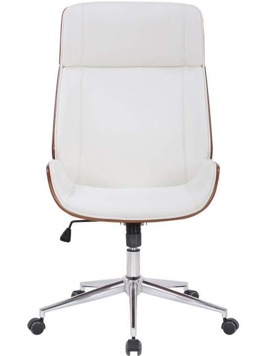 Silla de oficina Varel piel sintética, nogal/blanco