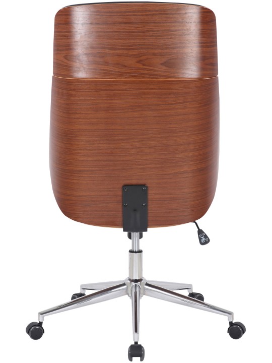 Silla de oficina Varel piel sintética, nogal/blanco