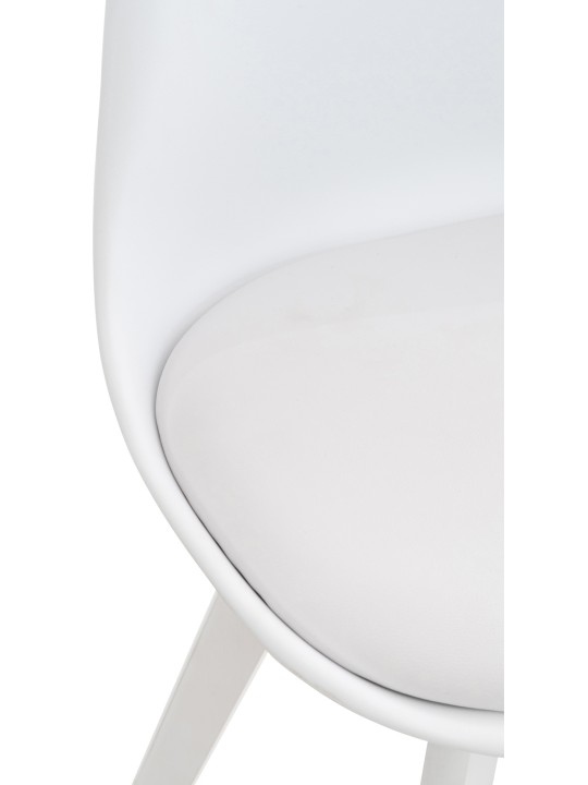 Conjunto de 4 sillas Linares plástico, blanco/blanco