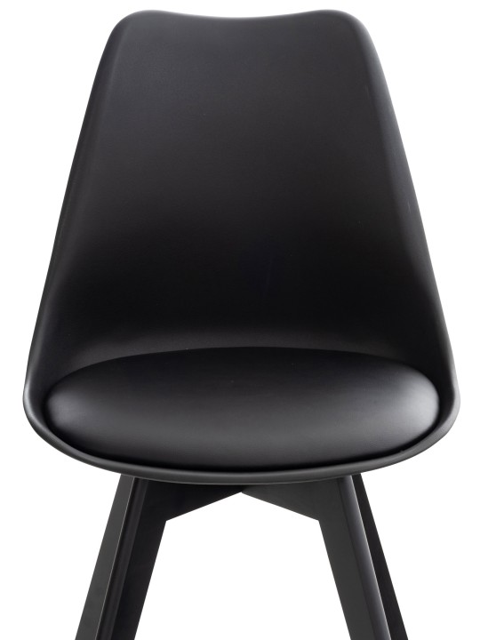 Conjunto de 4 sillas Linares plástico, negro/negro