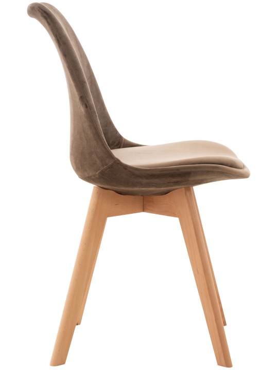 Conjunto 4 sillas Linares terciopelo, marrón oscuro