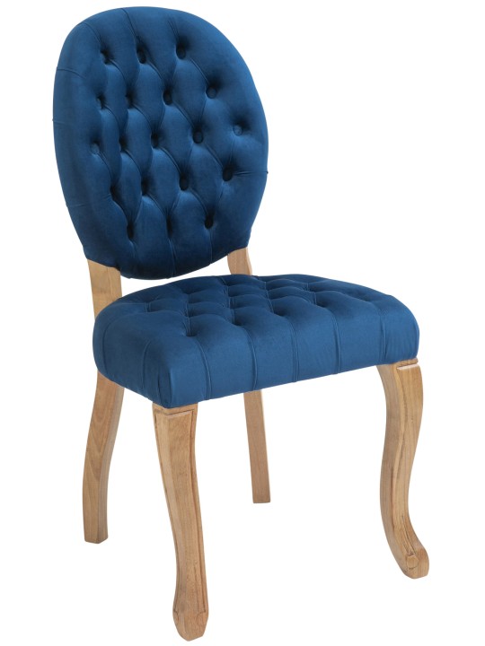 Silla de comedor Temara terciopelo antiguo-claro, azul