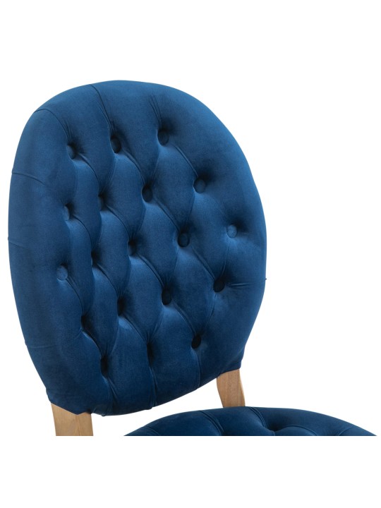 Silla de comedor Temara terciopelo antiguo-claro, azul