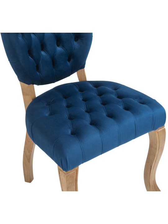 Silla de comedor Temara terciopelo antiguo-claro, azul