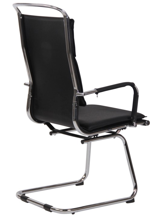Silla de visita Bedford de piel sintética, negro