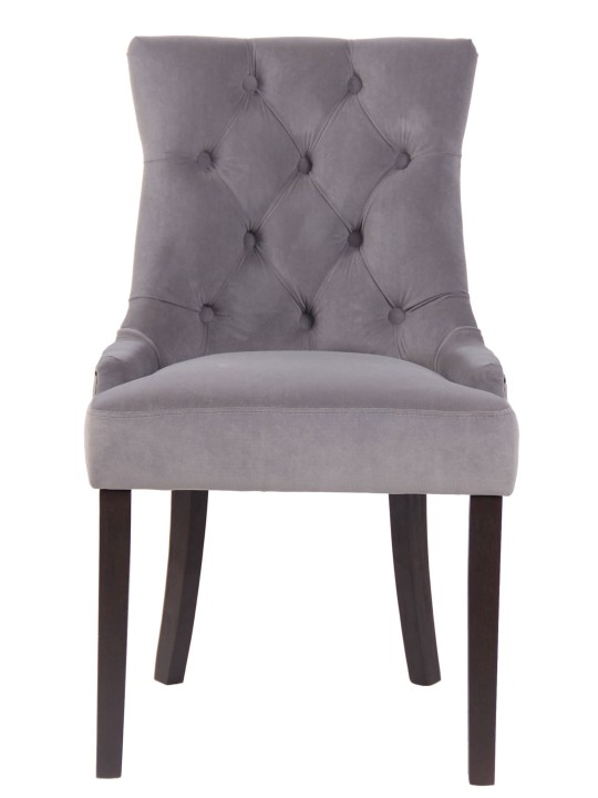 Juego de 4 sillas de comedor Aberdeen terciopelo antiguo, gris