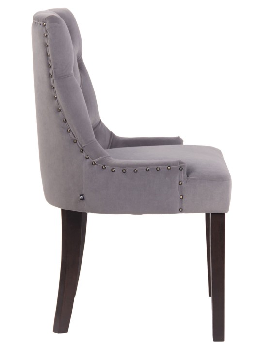 Juego de 4 sillas de comedor Aberdeen terciopelo antiguo, gris