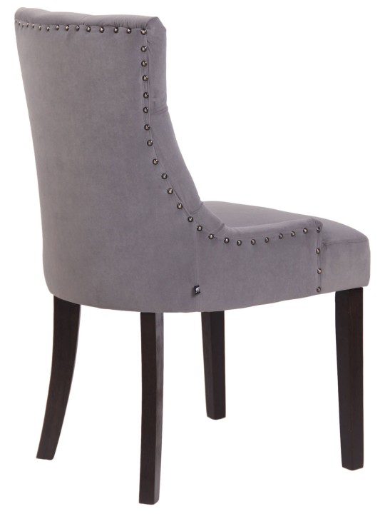 Juego de 4 sillas de comedor Aberdeen terciopelo antiguo, gris