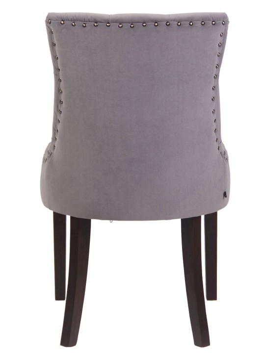 Juego de 4 sillas de comedor Aberdeen terciopelo antiguo, gris