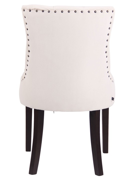 Juego de 4 sillas de comedor Aberdeen terciopelo antiguo, crema