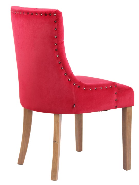Juego de 4 sillas de comedor Aberdeen terciopelo antiguo-claro, rojo