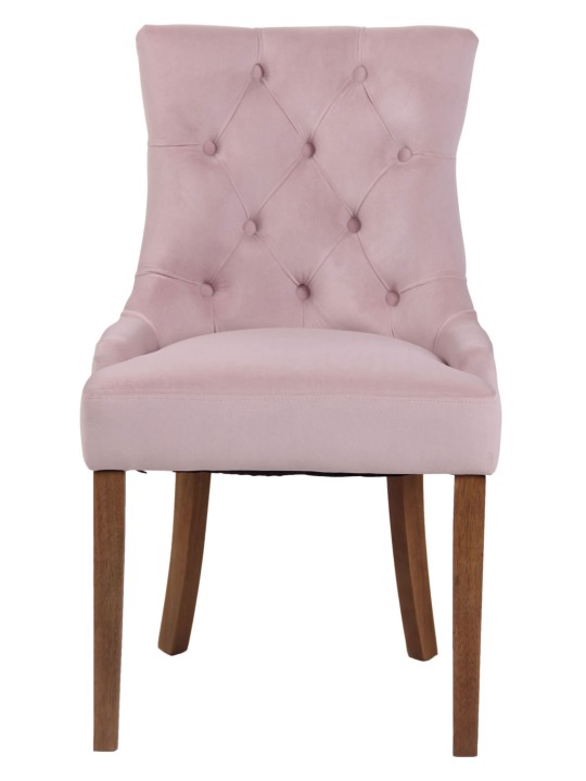 Juego de 4 sillas de comedor Aberdeen terciopelo antiguo-claro, rosa