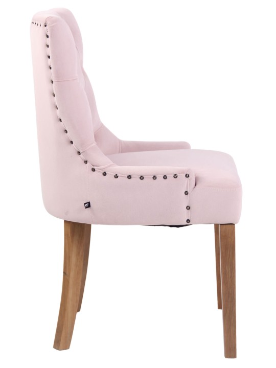 Juego de 4 sillas de comedor Aberdeen terciopelo antiguo-claro, rosa