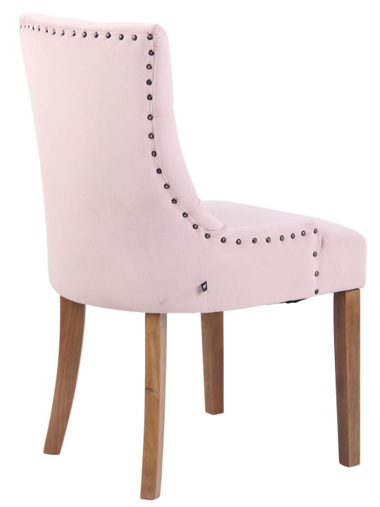 Juego de 4 sillas de comedor Aberdeen terciopelo antiguo-claro, rosa