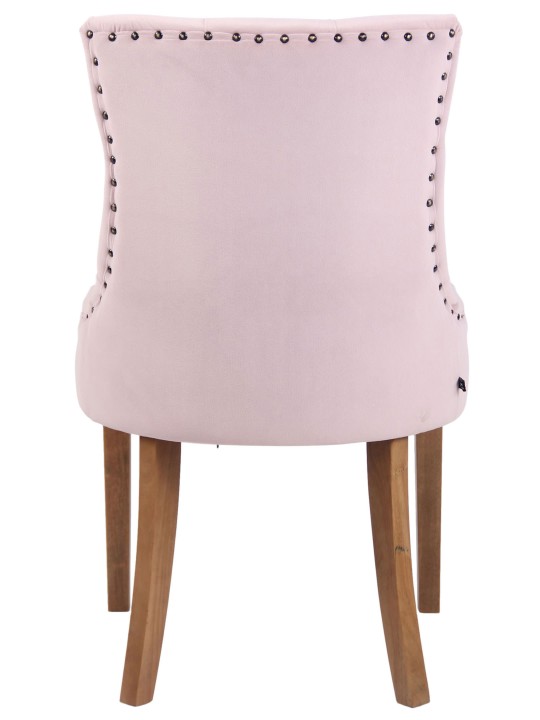 Juego de 4 sillas de comedor Aberdeen terciopelo antiguo-claro, rosa