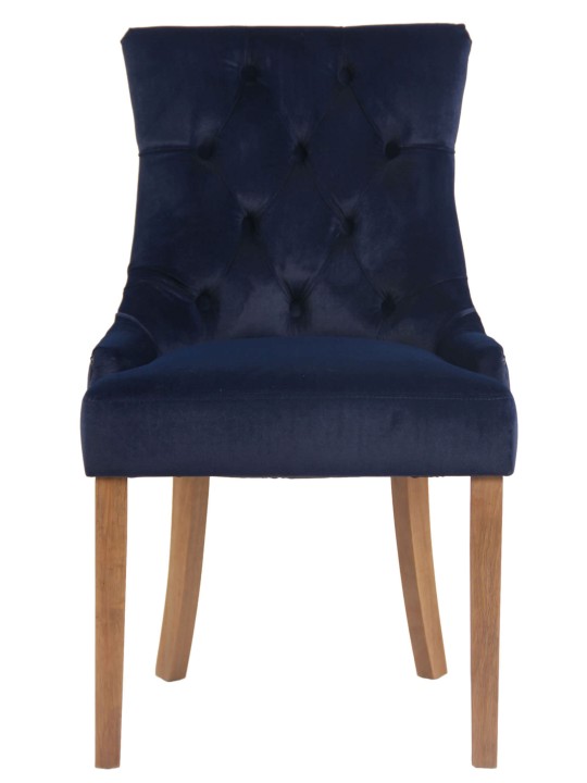 Juego de 4 sillas de comedor Aberdeen terciopelo antiguo-claro, azul Juego de 4 sillas de comedor Aberdeen terciopelo antiguo-claro, azul