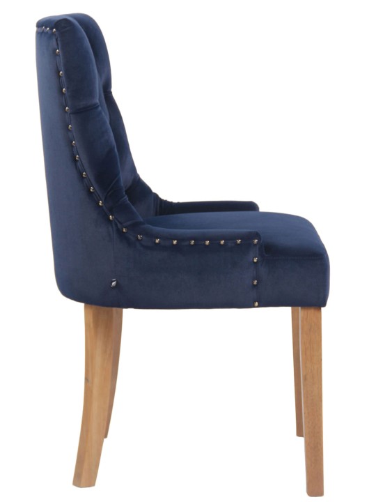 Juego de 4 sillas de comedor Aberdeen terciopelo antiguo-claro, azul Juego de 4 sillas de comedor Aberdeen terciopelo antiguo-claro, azul