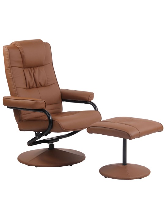 Sillón Ennis con reposapiés, marrón claro Sillón Ennis con reposapiés, marrón claro