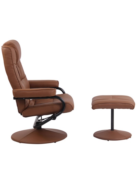 Sillón Ennis con reposapiés, marrón claro Sillón Ennis con reposapiés, marrón claro