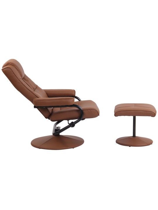 Sillón Ennis con reposapiés, marrón claro Sillón Ennis con reposapiés, marrón claro