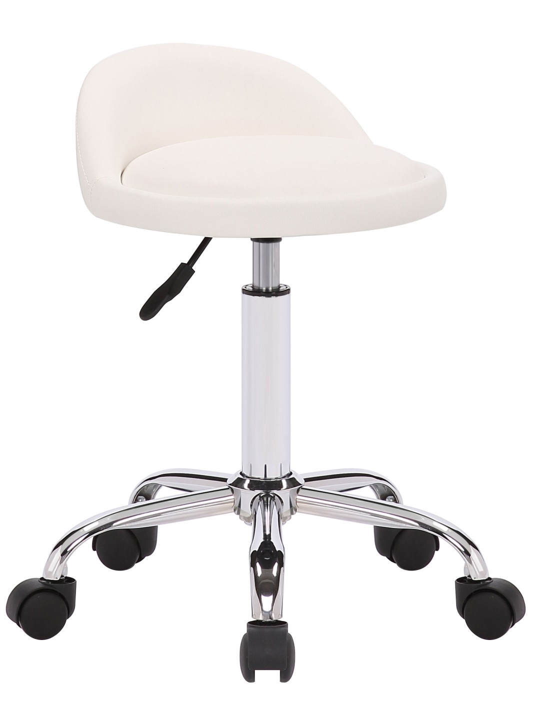 Taburete de trabajo Teramo piel sintética, blanco