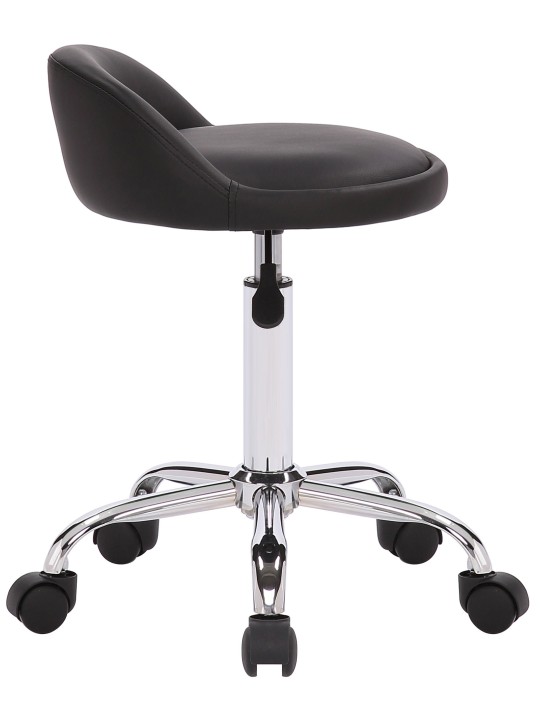 Taburete de trabajo Teramo piel sintética, negro Taburete de trabajo Teramo piel sintética, negro