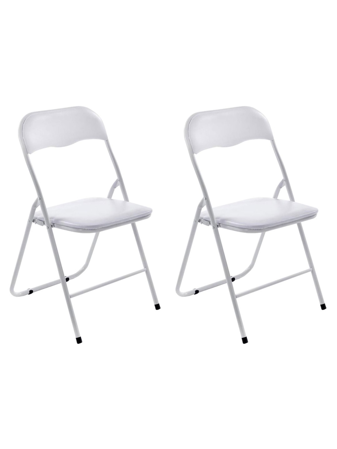 Conjunto de 2 sillas plegables Felix, blanco/blanco
