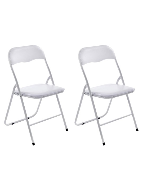 Conjunto de 2 sillas plegables Felix, blanco/blanco Conjunto de 2 sillas plegables Felix, blanco/blanco