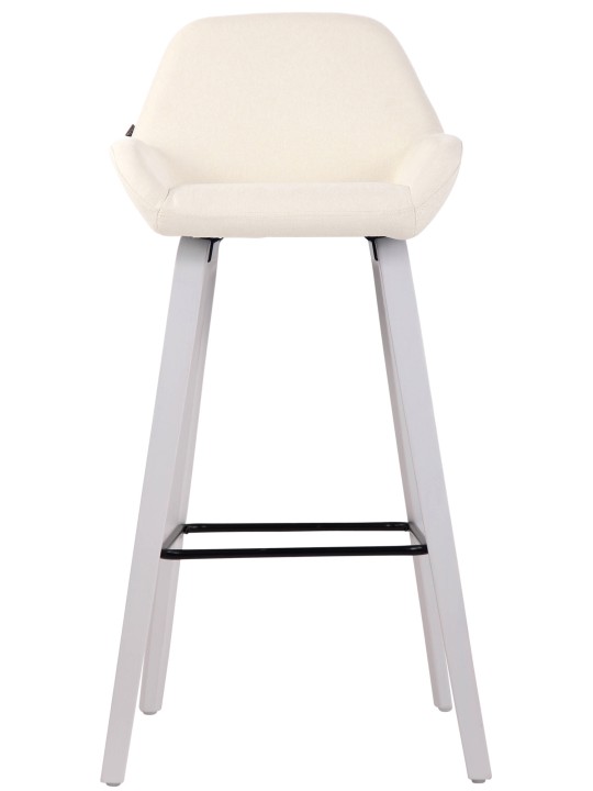 Taburete de bar Newnan tela estructura de 4 pies (roble), crema