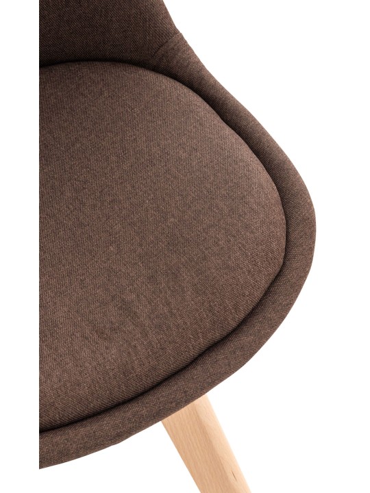 Conjunto de 4 sillas Linares tela, marrón Conjunto de 4 sillas Linares tela, marrón