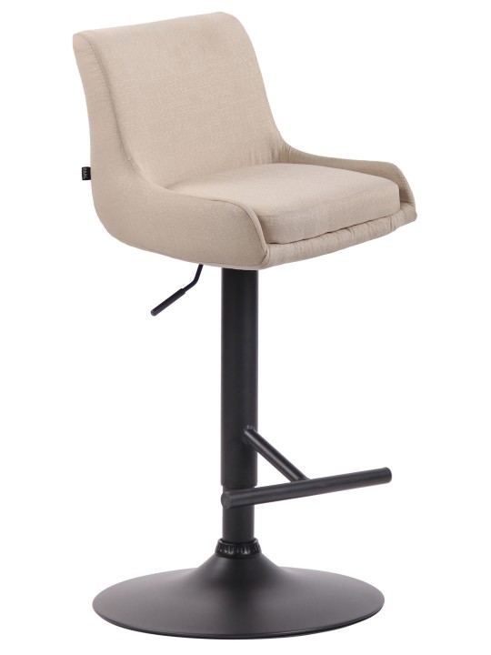 Taburete de bar club tela, crema