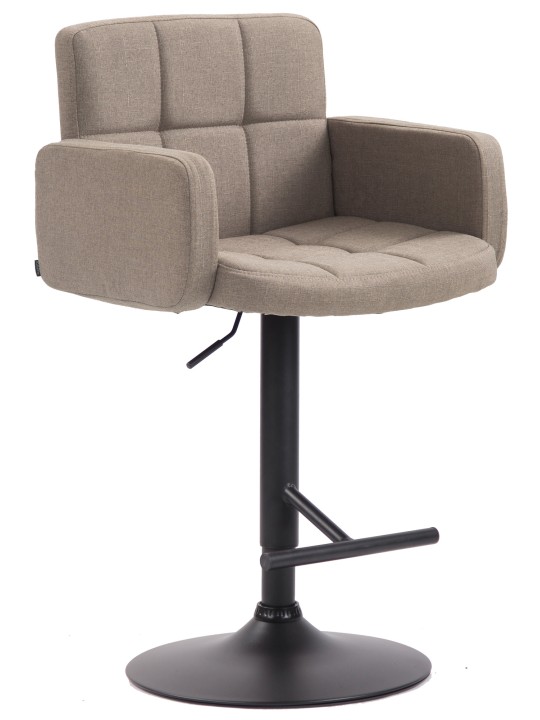 Taburete de bar Los Ángeles, tela, taupe