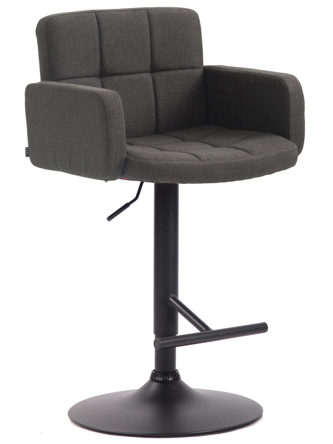 Taburete de bar Los Ángeles, tela, gris oscuro