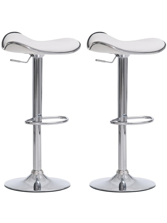 Juego de 2 taburetes de bar Shanghai C, blanco Juego de 2 taburetes de bar Shanghai C, blanco