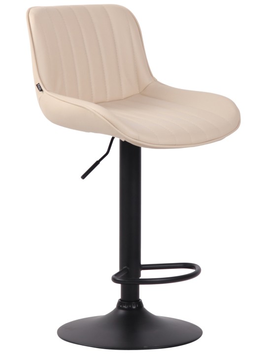 Taburete de bar Lentini piel sintética, crema