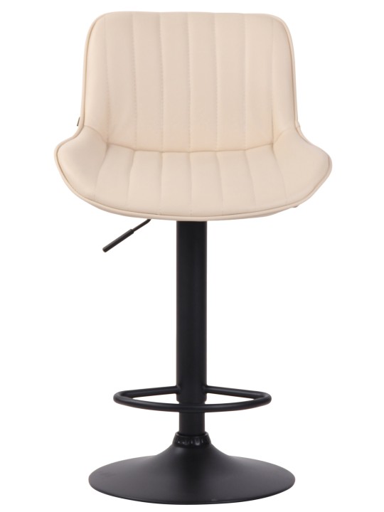 Taburete de bar Lentini piel sintética, crema