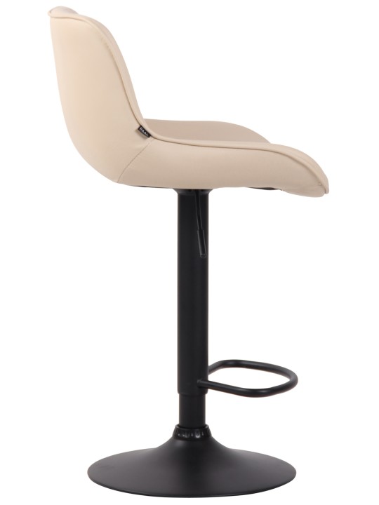 Taburete de bar Lentini piel sintética, crema