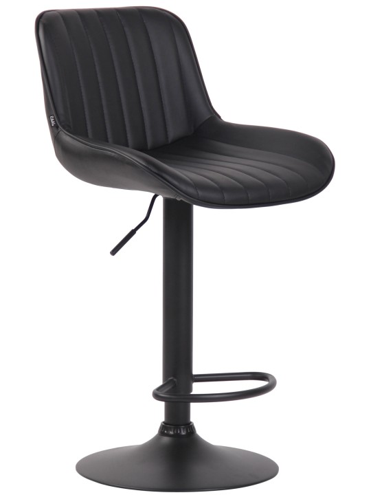 Taburete de bar Lentini piel sintética, negro