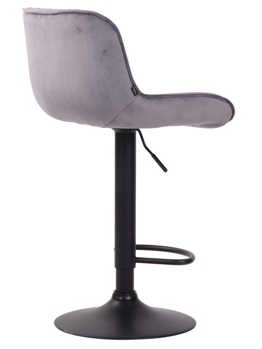 Taburete de bar Lentini terciopelo, gris oscuro